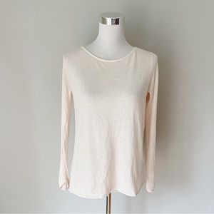 Zara Knit Pale Pink Thin Fly Away Back Top Sweater Size S